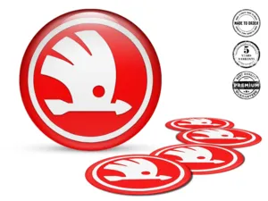 Skoda Silikonaufkleber Stil Gewölbte Felgenembleme